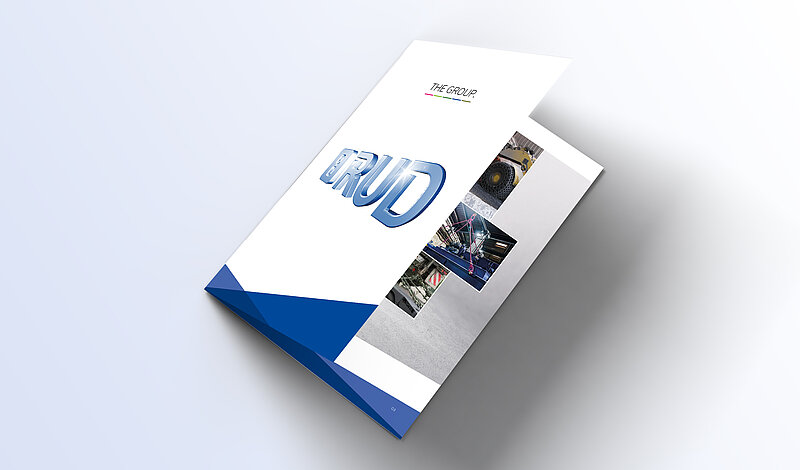 RUD Imagebroschüre 2020 mit dem Logo in 3D und Bildern von RUD-Produkten und -Anwendungen."
