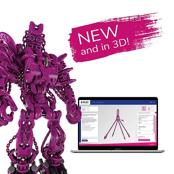 CONFItron presents the new 3D sling configurator on a laptop.