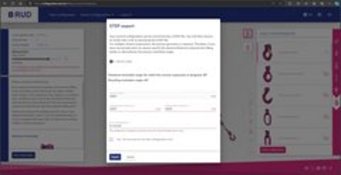 STEP-Export-Funktion im RUD Anschlagmittel-Konfigurator.