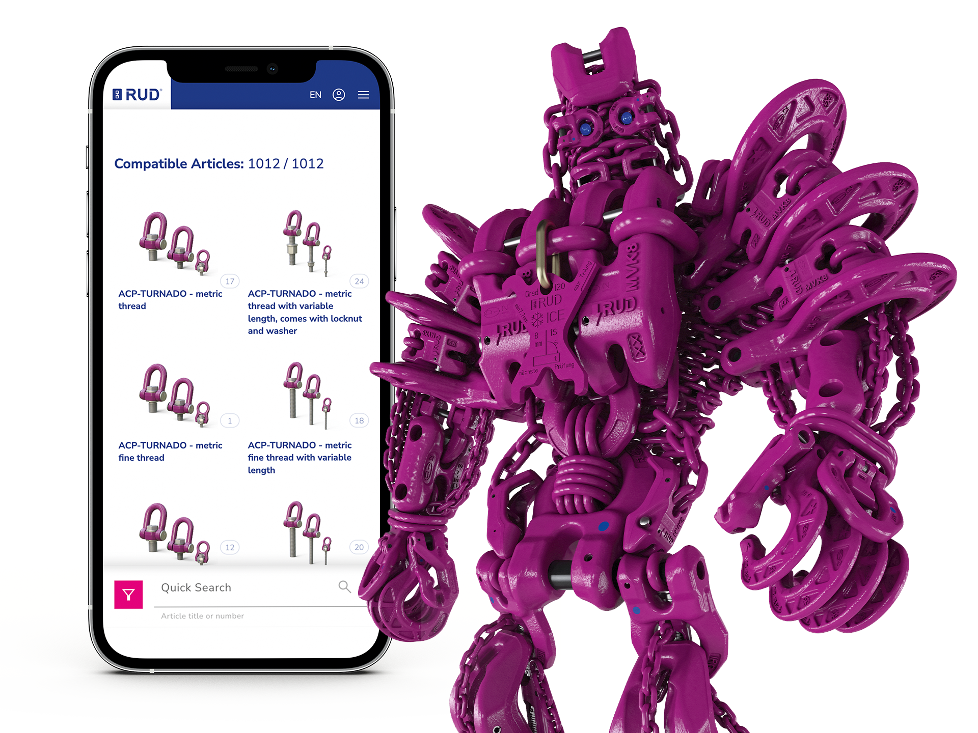 CONFItron presents digital product overview on smartphone for customised selection.