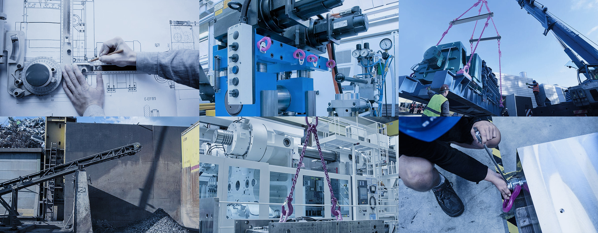 Bildcollage mit Darstellung der Stationen der Wertschöpfungskette.